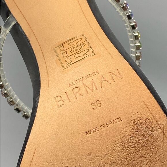 Alexandre Birman Dolores 100 Black & Sparkling Straps Sandal size 38 - Picture 12 of 12
